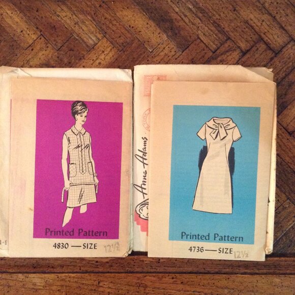 Vintage Dresses & Skirts - UNCUT AND COMPLETE Lot of 2 1960s Shift Dress Sewing Patterns